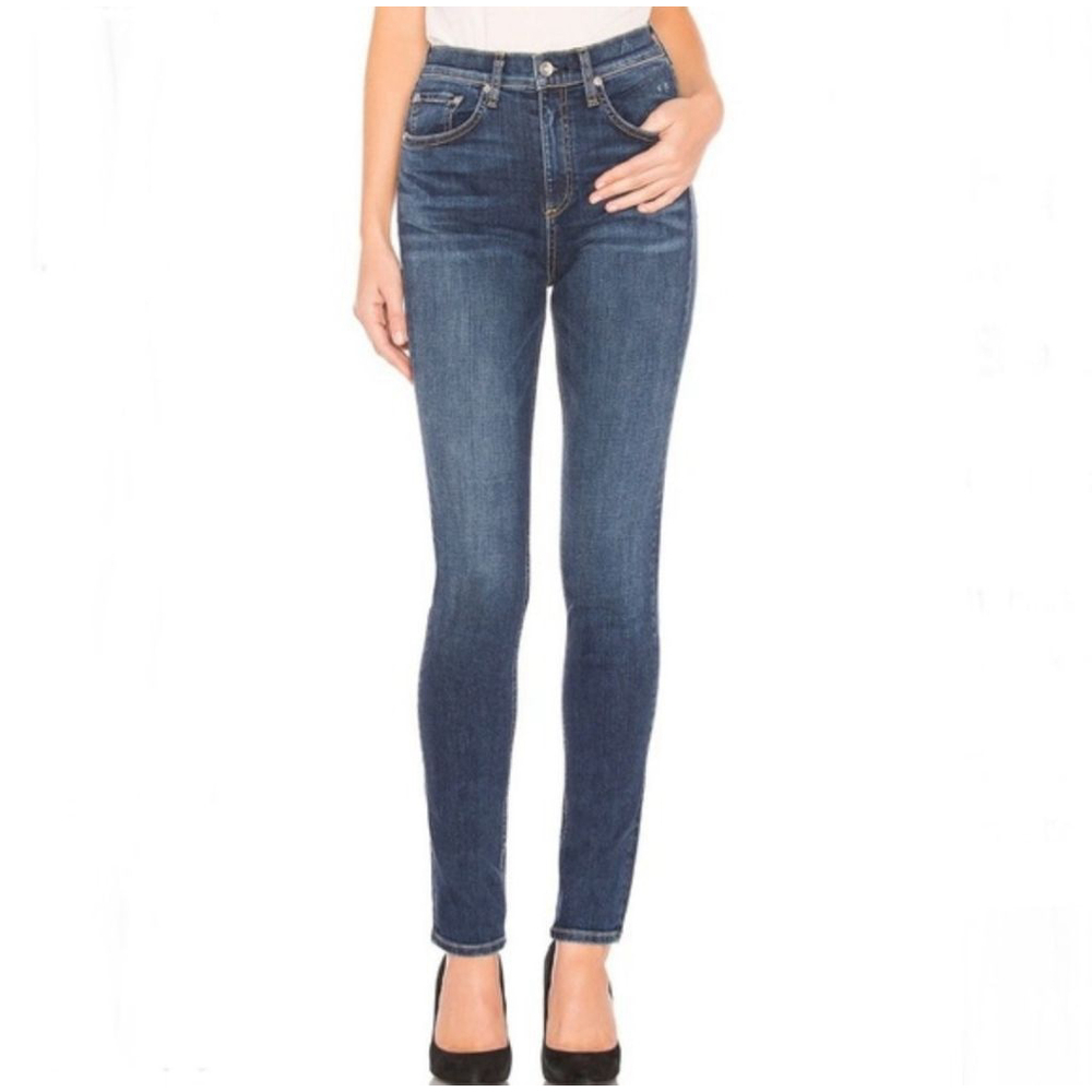 RAG & BONE Blue‎ High Rise Elton Wash Skinny Jeans W1532K520ELT Size 31